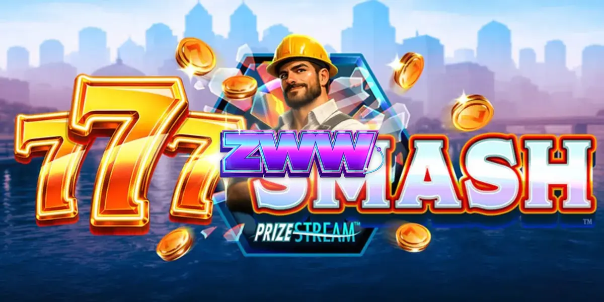 Interface de jogo do slot 777 Smash com tema de demolição